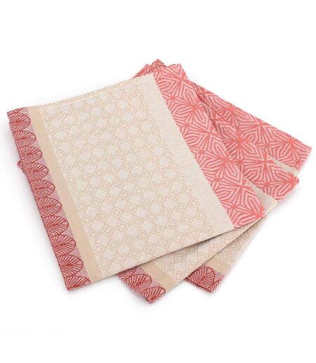 Lot de 3 serviettes table Jacquard CHARLESTON