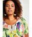 T-shirt long ample motif fluo dentelle-4