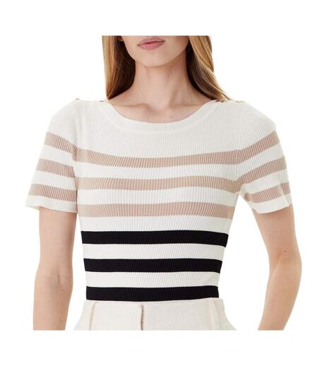 T-Shirt blanc femme morgan  rayure