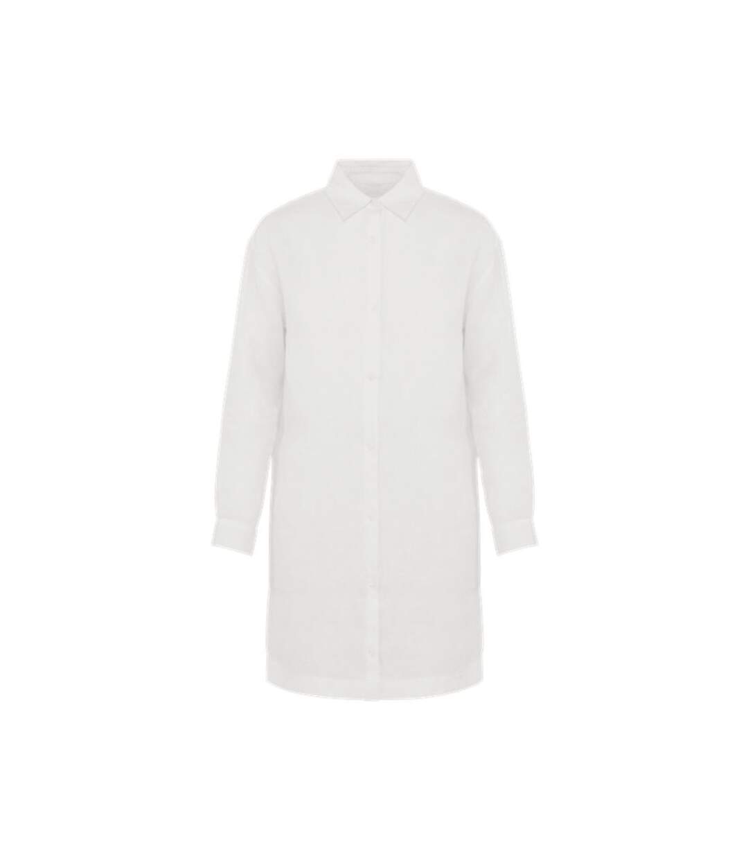 Chemise robe en lin - Femme - PATS5008 - blanc-1