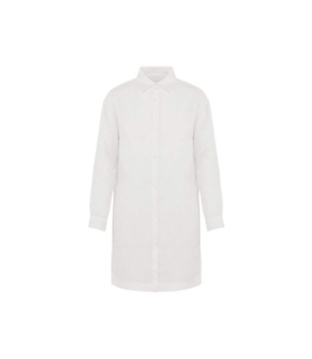 Chemise robe en lin - Femme - PATS5008 - blanc