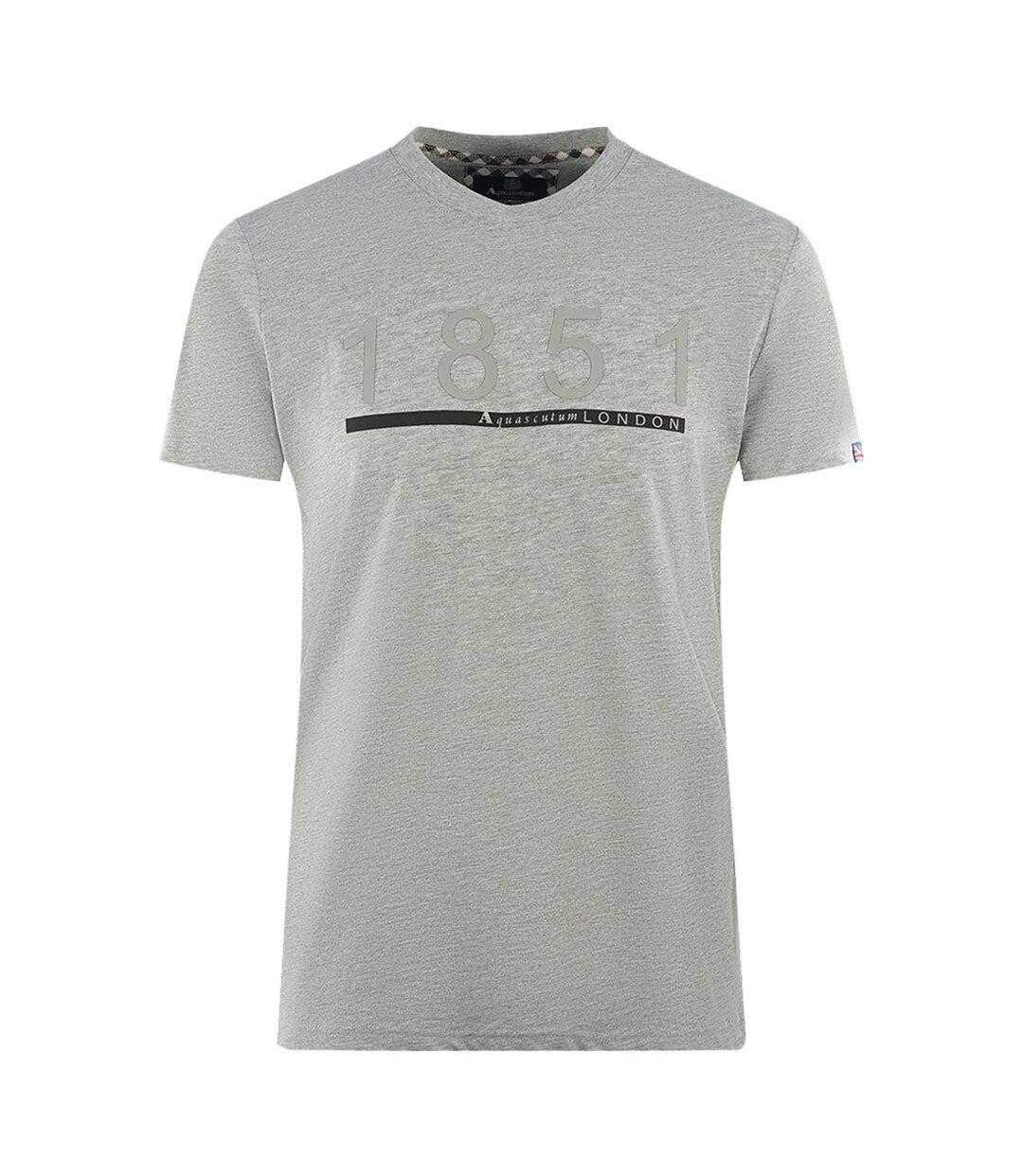 Mens London 1851 T-shirt Grey Aquascutum-1