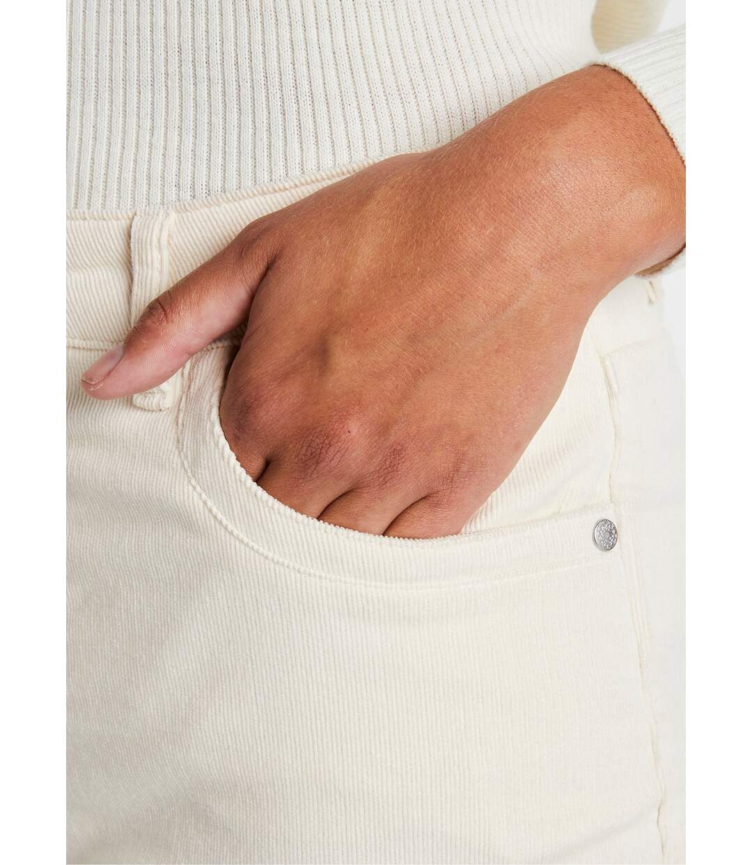Pantalon 5 poches velours milleraies-5