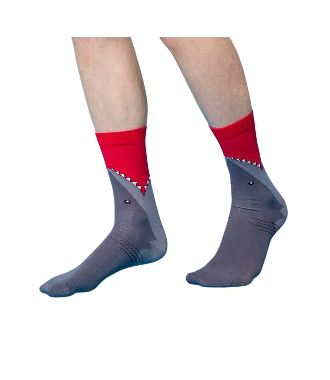 Chaussettes Bite Adulte Rouge Gris Jaws-1
