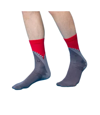 Chaussettes Bite Adulte Rouge Gris Jaws