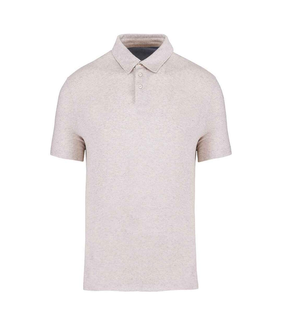Unisex adult recycled polo shirt cream heather Native Spirit-1