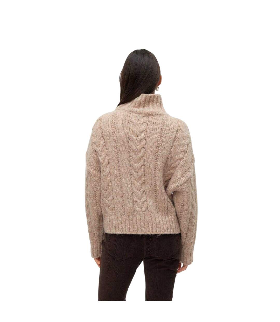 Pull Femme Marron Clair Vero Moda-3