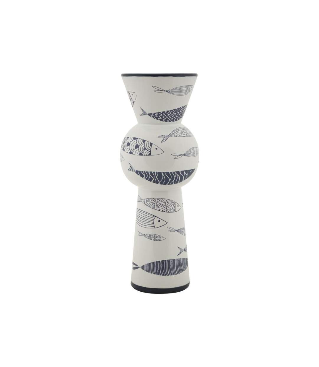 Vase Haut en Céramique Poissons 38cm Multicolore-1