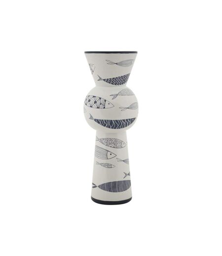 Vase Haut en Céramique Poissons 38cm Multicolore