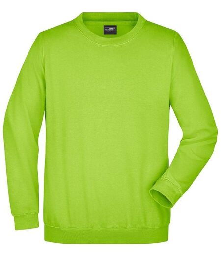 Sweat-shirt col rond - JN040 - vert citron - mixte homme femme