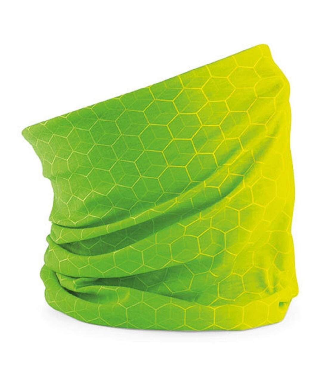Echarpe tubulaire - tour de cou avec motifs géométriques - B904 - vert lime-2
