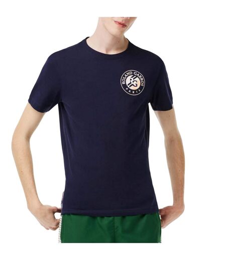 Mens Roland Garro Edition Logo Jersey T-shirt Blue Lacoste