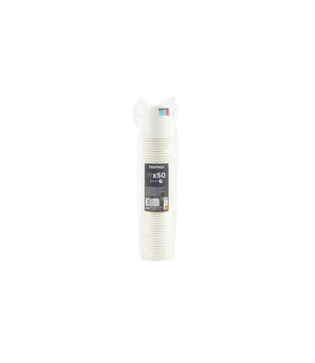 Lot de 50 Gobelets en Carton Café 12cl Blanc