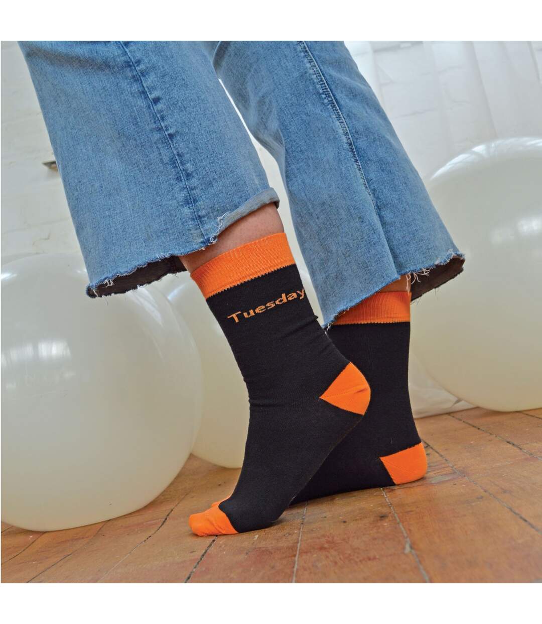 7 Pack Ladies Days Of The Week Socks | Black Novelty Dress Socks-3