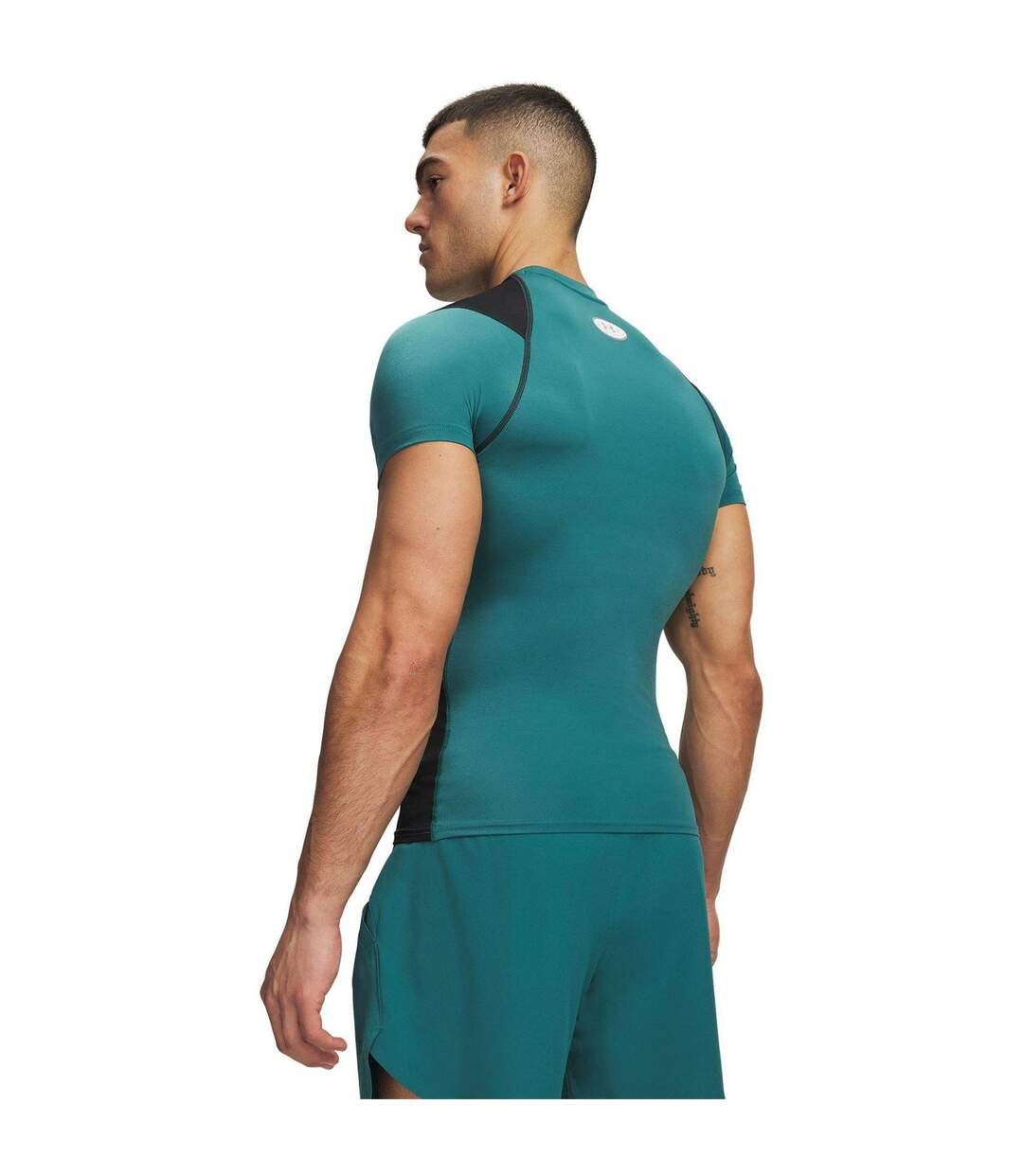 Mens Elite Heatgear Compression Base Layer Top Green Black Under Armour-2