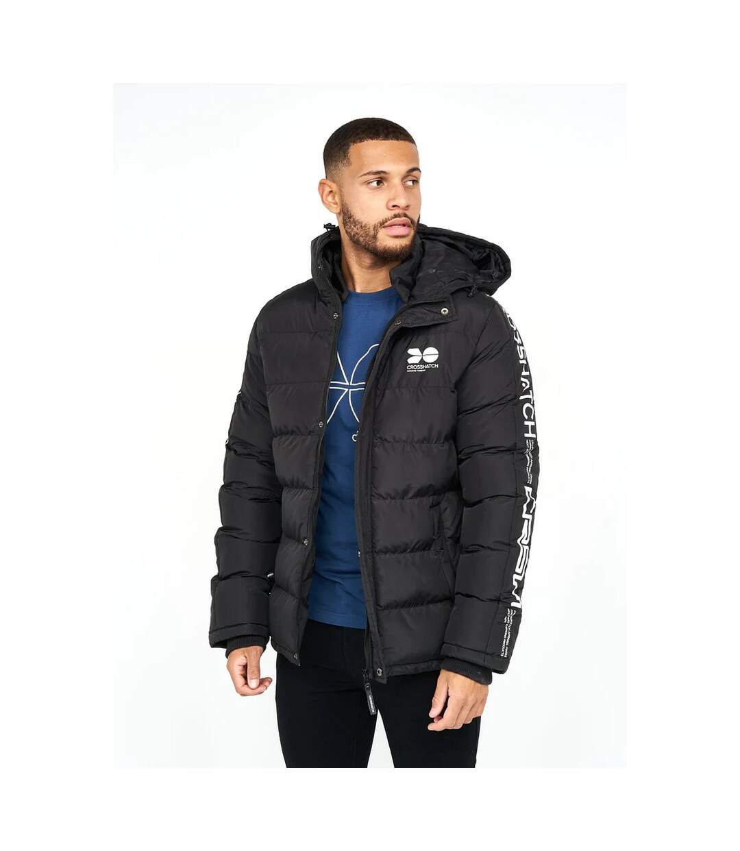 Crosshatch Mens Farnworth Padded Jacket (Black)