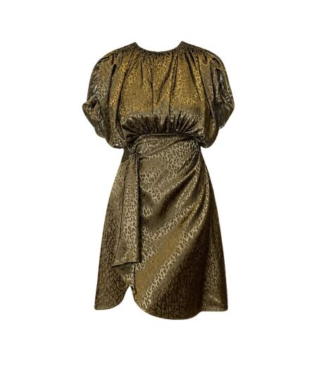 Robe Courte Manches Chauve-souris Motif/style Imprimé Animal Femme Kaki AX Paris