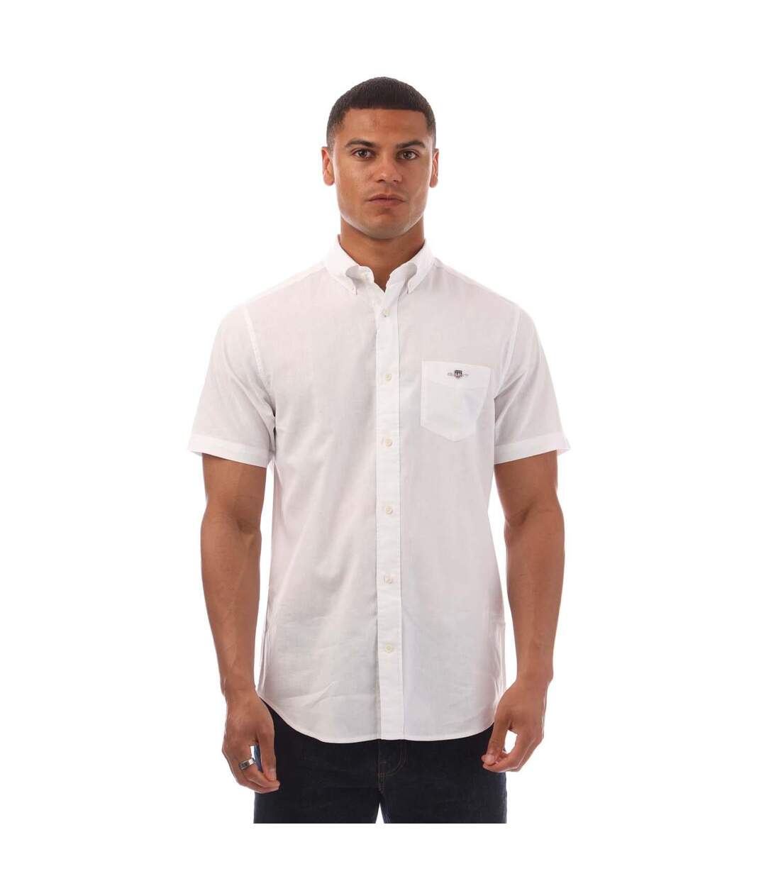 Chemise Manches Courtes Homme Blanc Gant-2