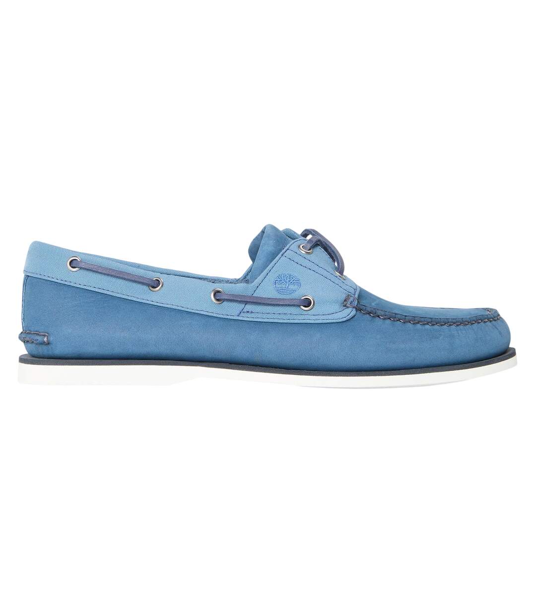 Mens Classic Contrast Leather Flat Boat Shoes Dark Blue Timberland-1