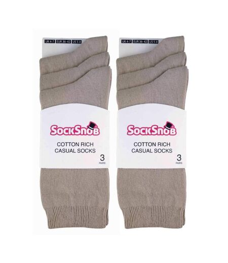 6 Paires Chaussettes Femme Coton en Couleur Uni