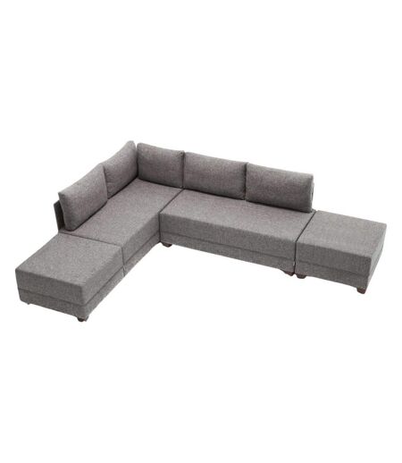 Canapé d'angle convertible en tissu marron Fly