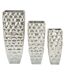 Lot de 3 Vases en Métal Argy 90cm Argent-2
