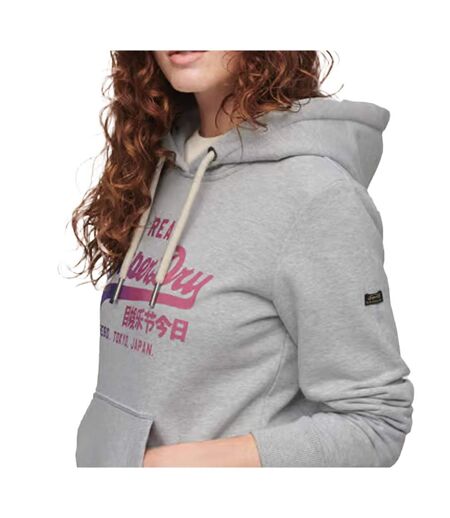 Sweat à Capuche Gris Femme Superdry Tonal Vl Graphic - M