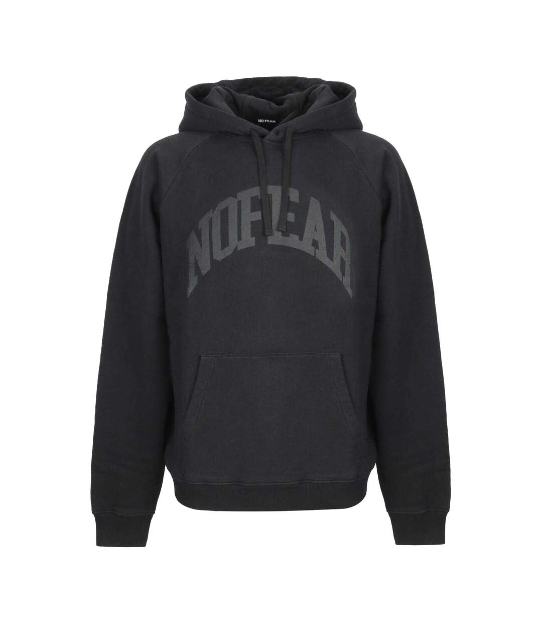 Mens Cotton Blend Raglan Pullover Hoodie Black No Fear-1