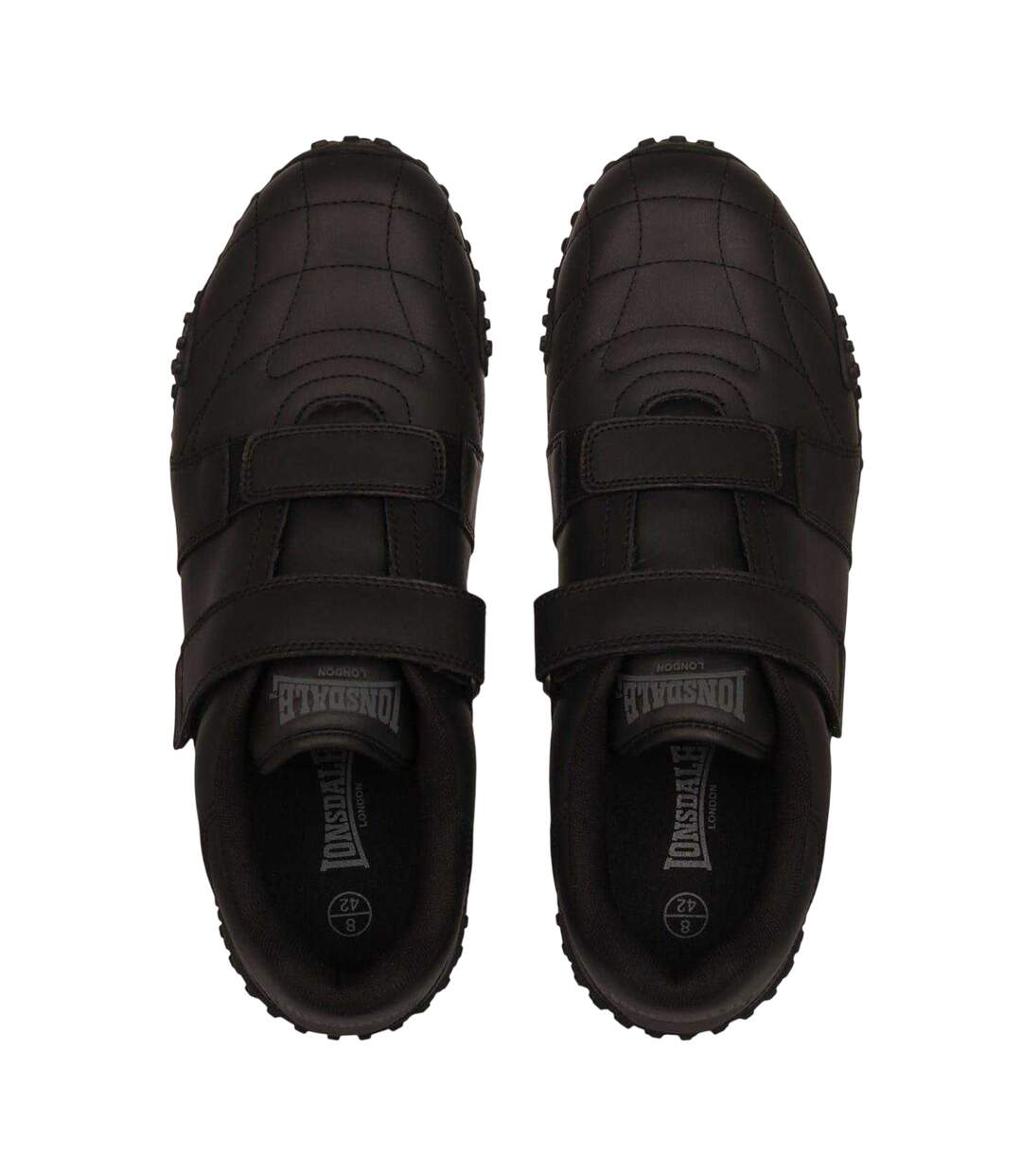 Mens Fulham Leather Trainers Black Lonsdale-4