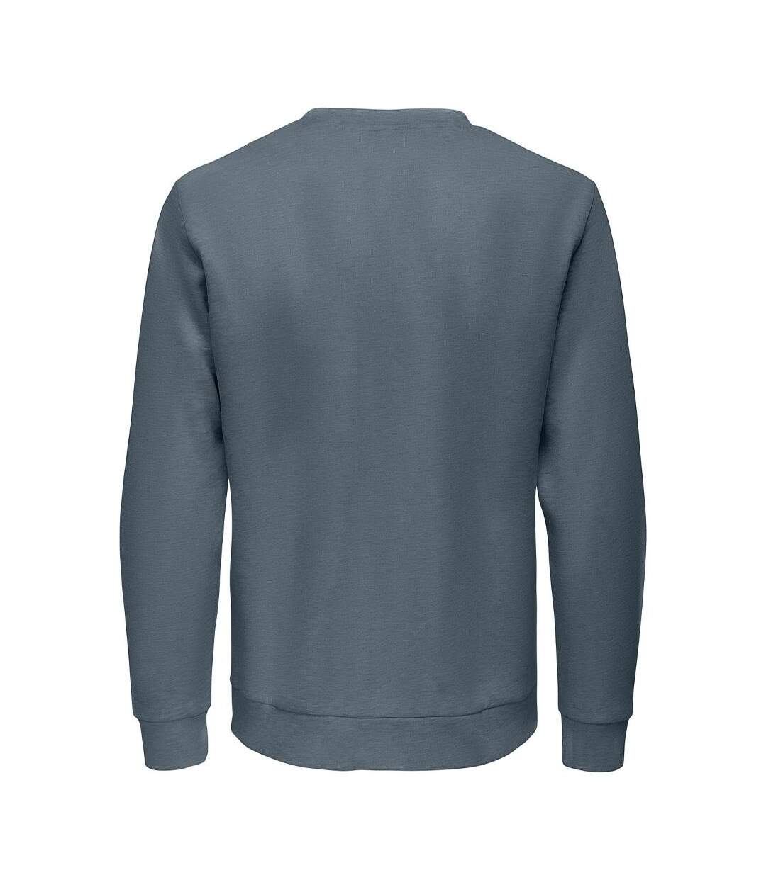 Sweat bleu grisé homme only & sons chase-2