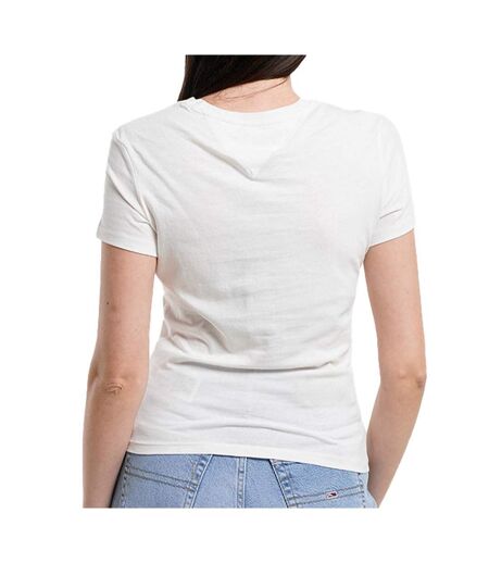 T-Shirt blanc femme tommy hilfiger slim - l