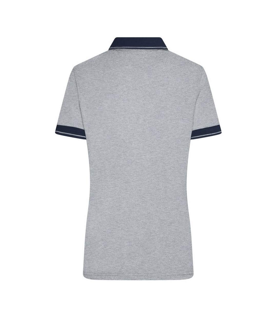Polo Femme Gris Chiné Bleu Marine James And Nicholson-2