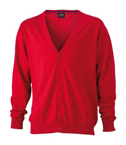 Gilet boutonné cardigan - HOMME - JN661 - rouge