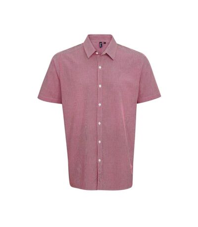 Chemise à carreaux manches courtes - Homme - PR221 - rouge