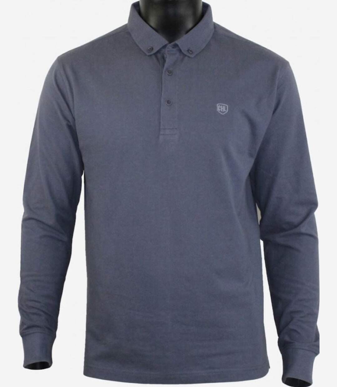 CHALLENGER NATHAN2 — Polo manches longues gris piqué : la touche chic et décontractée-5