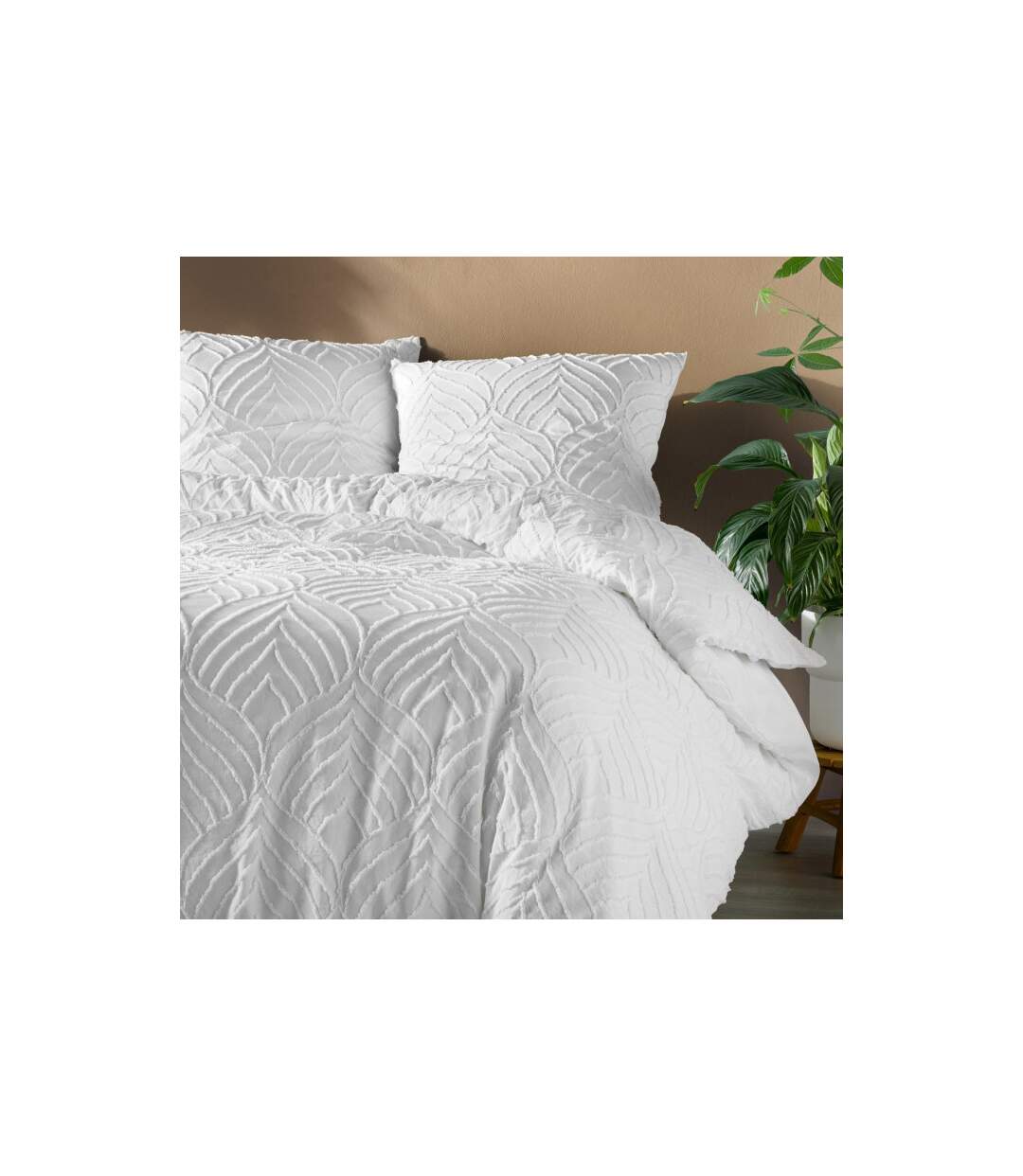Parure de Lit 3 Pièces Heltie 260x240cm Blanc-2