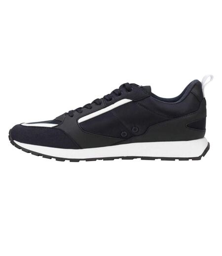 Mens Icelin Leather Trainers Navy Hugo