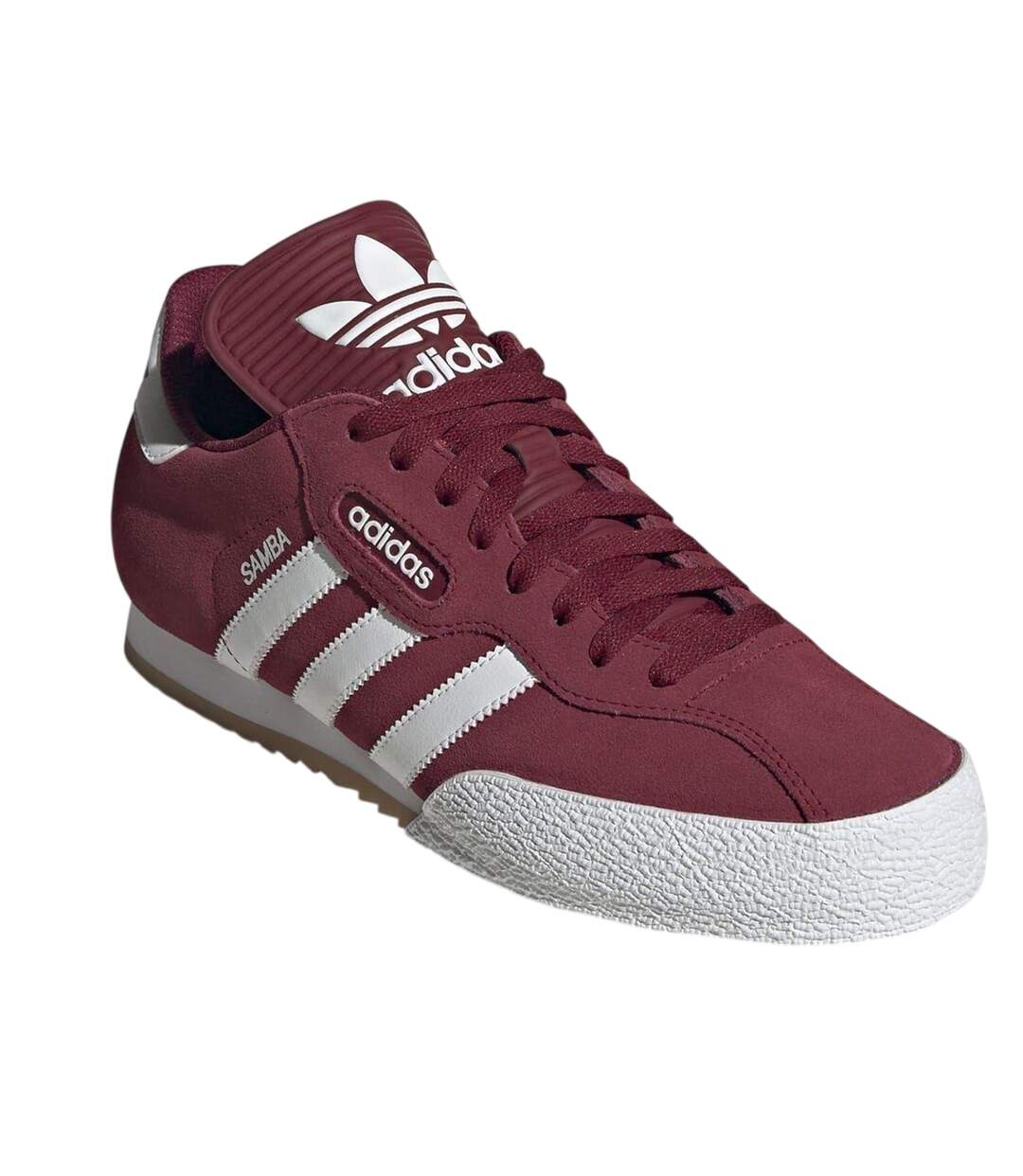 Mens  Suede Trainers Burgundy Samba-4