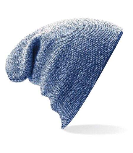 Bonnet À Manchettes Original Pour Adultes, Unisexe Bleu Marine Chiné Beechfield