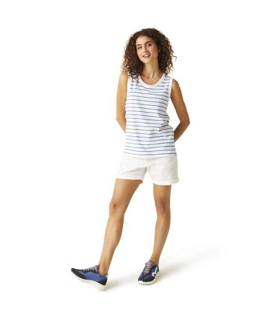 Womens/ladies Fariah Striped Sleeveless T-shirt White Sonic Blue Regatta