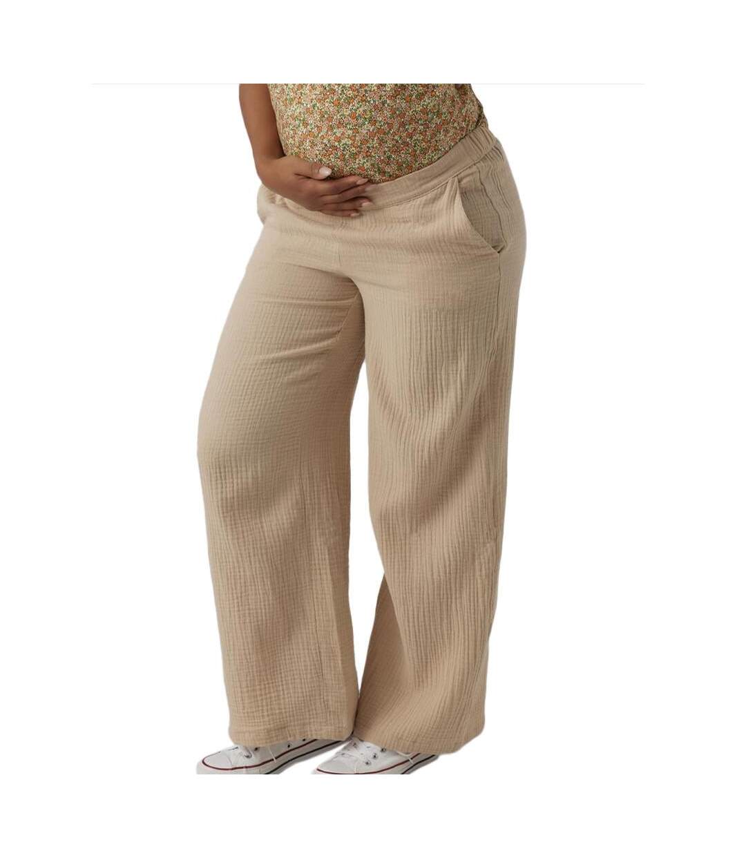 Pantalons de Grossesse Beige Femme Vero Moda Marternity Nia - L-1