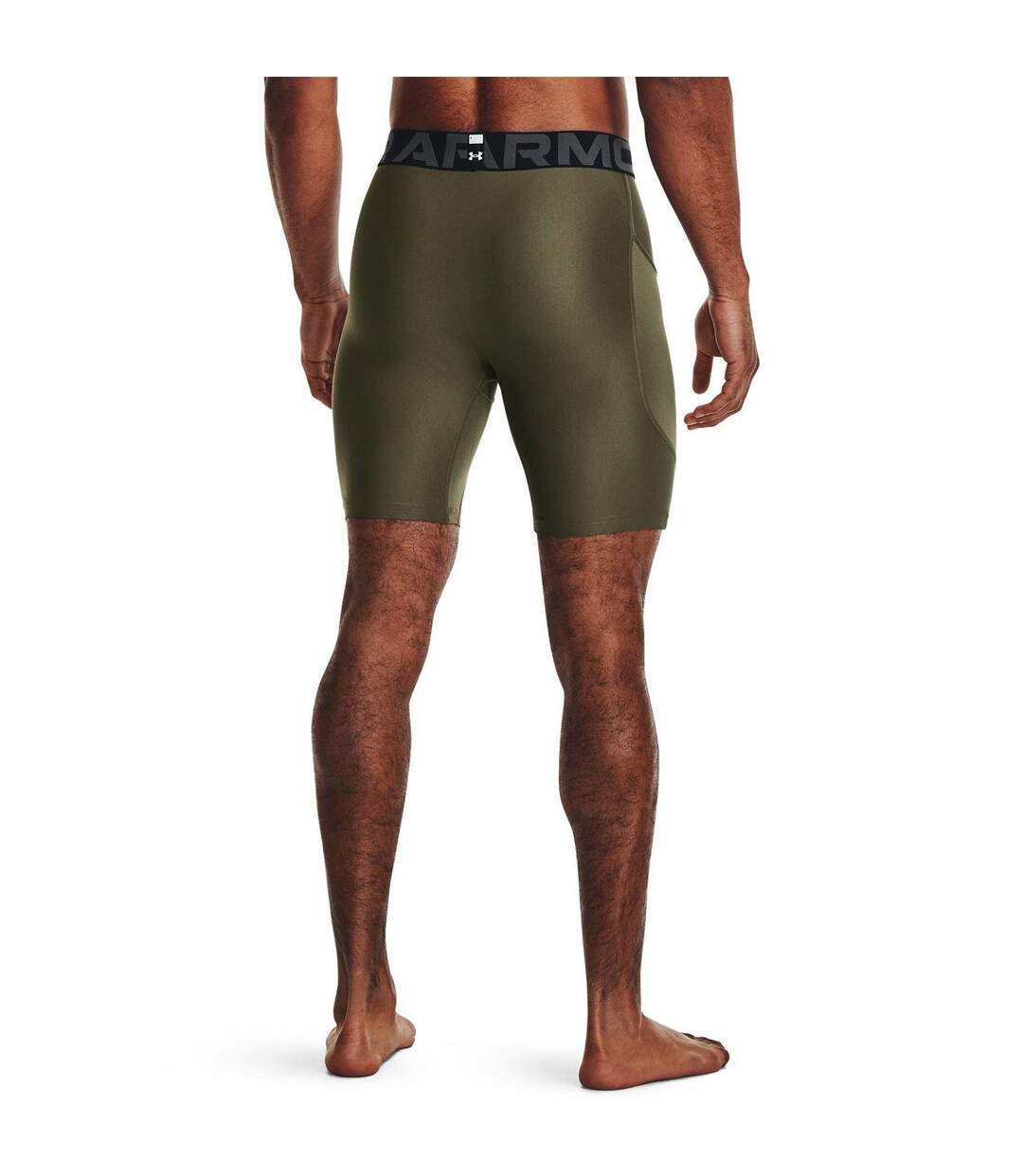 Mens Heatgear Fitted Compression Shorts Marine Od Green Under Armour-4