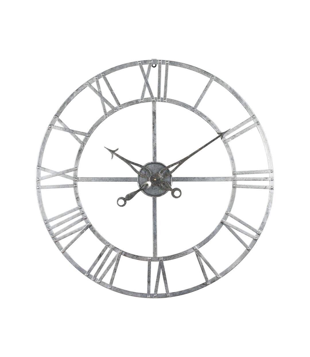 Foil skeleton wall clock large silver Hill Interiors