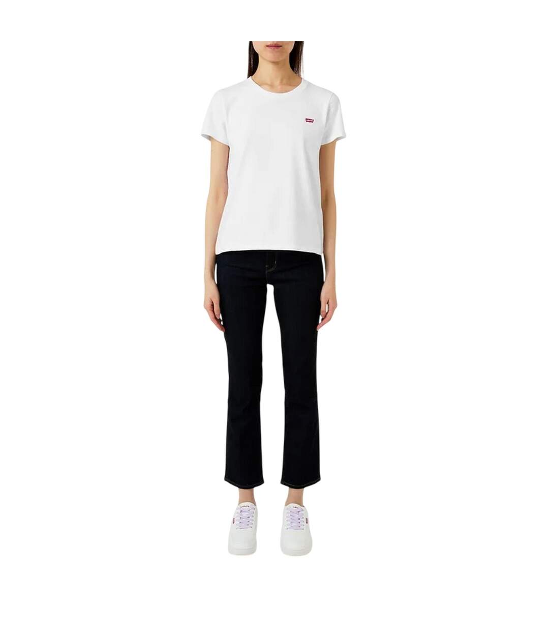 T-shirt Motif/style Aile De Chauve-souris Et Logo Femme Blanc Levis-1
