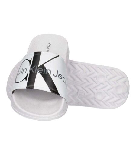 Claquettes Motif/style Logo Adulte Blanc Calvin Klein