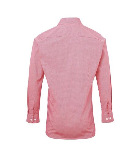 Chemise Gingham Homme Rouge Blanc Premier