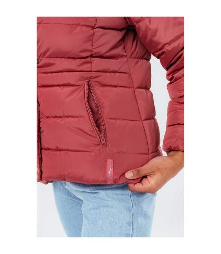 Hype Womens/Ladies Faux Fur Trim Padded Jacket (Pink) - UTHY6830