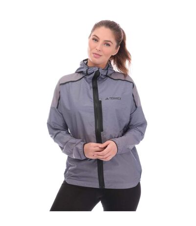 Womens/ladies Terrex Agravic Trail Running Windbreaker Blue Adidas