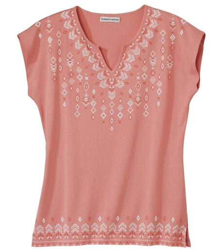 Women's Pink Jewellery Print T-Shirt