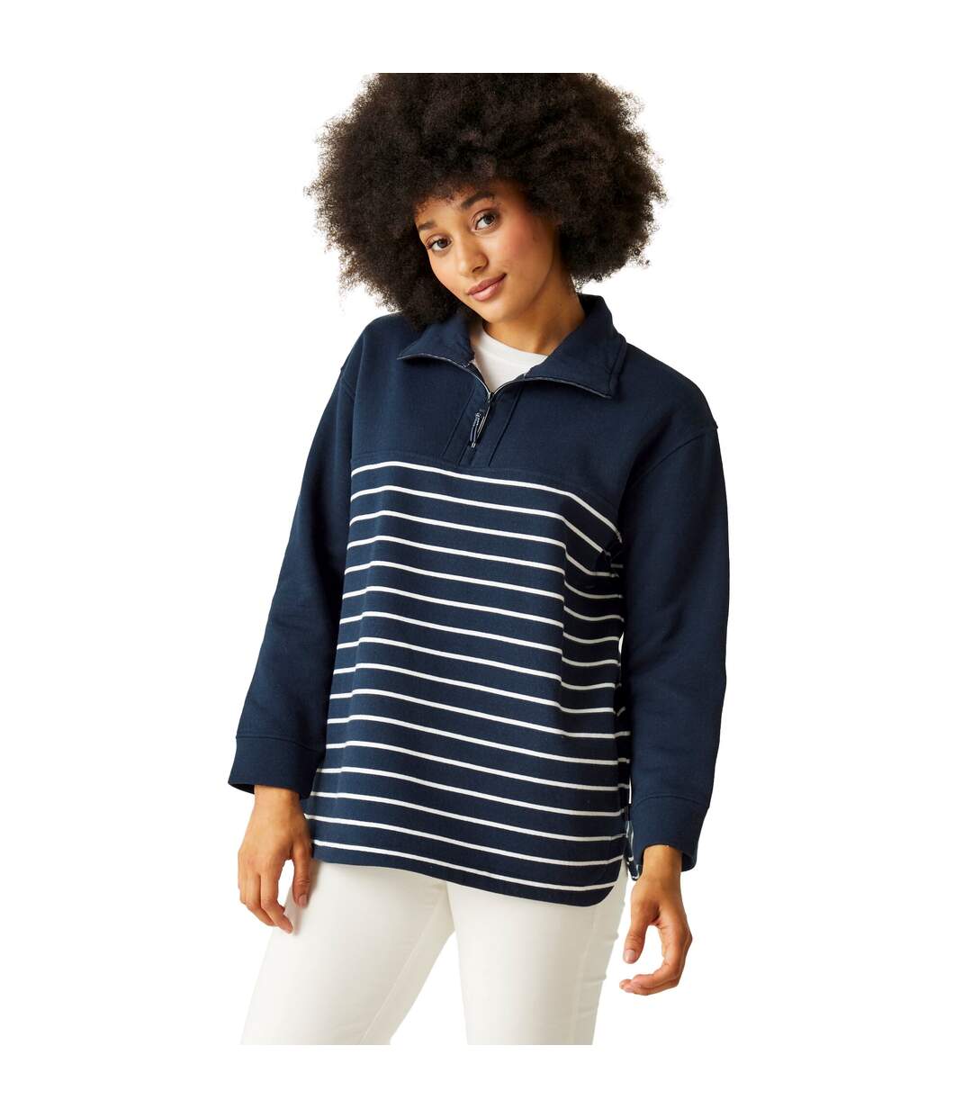 Sweat bayletta femme bleu marine / blanc Regatta-4